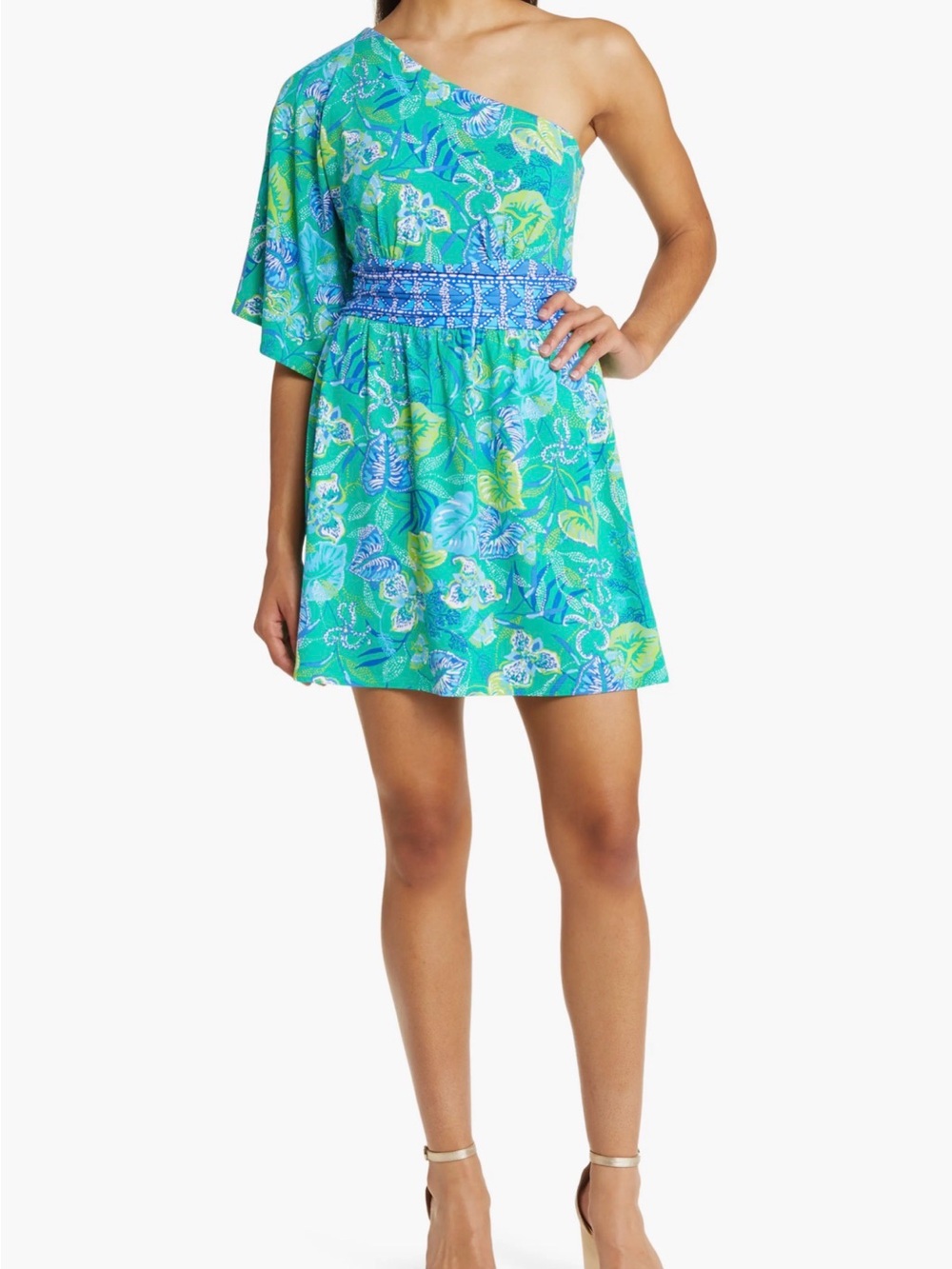 Lilly Pulitzer Niki Floral One-Shoulder Skort Romper